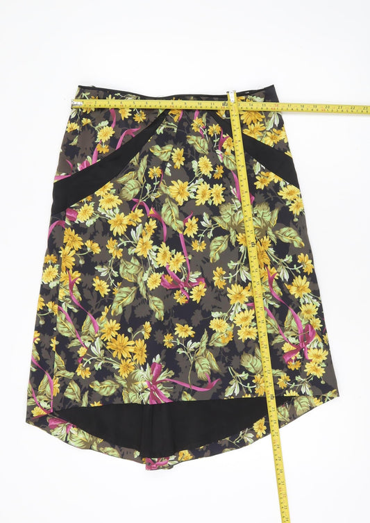 Karen Millen Women’s Multicoloured Floral Knee Length Pencil Skirt UK 14
