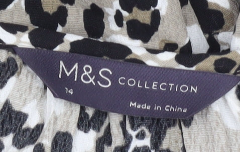 Marks and Spencer Women’s Multicoloured Leopard Print Shift Dress Size 14
