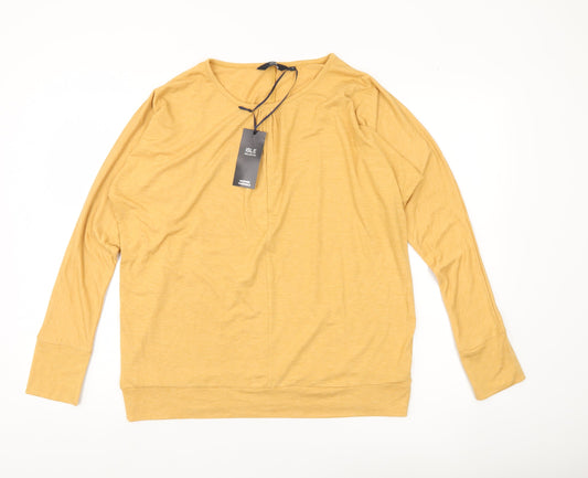 Womens UK Size S ISLE Collection Yellow Basic T-Shirt