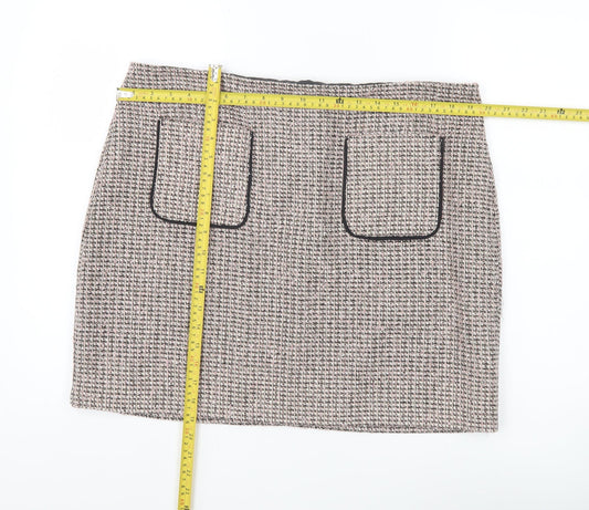George Women’s Multicoloured Tweed Check Skirt Size 16