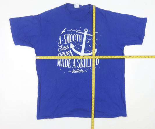 Port & Company Men’s Blue XL Nautical Quote Graphic T-Shirt