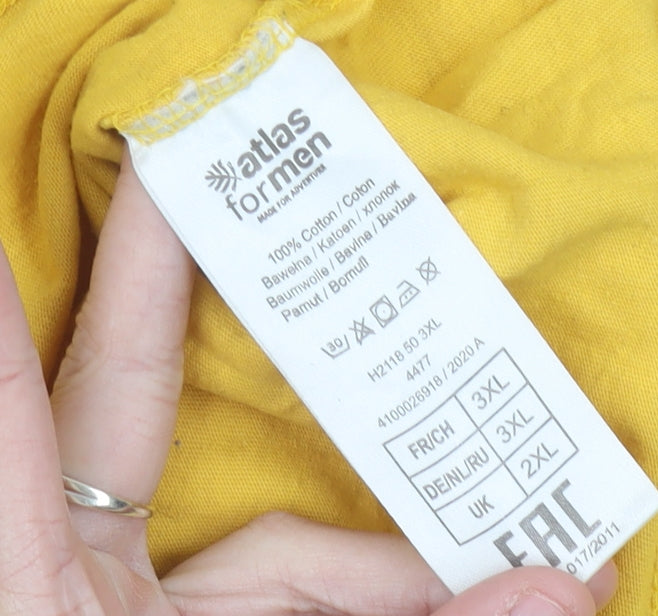 Mens UK Size 2XL Atlas For Men Yellow T-Shirt