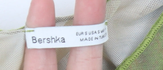 Bershka Womens Multicoloured Mesh Tank Top S Slim Summer Party