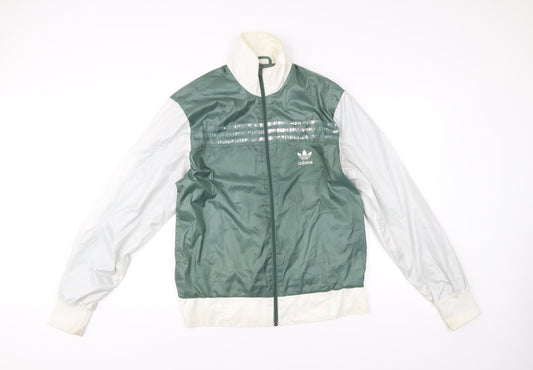 Adidas Men’s Green Track Jacket M Full Zip Polyester Activewear