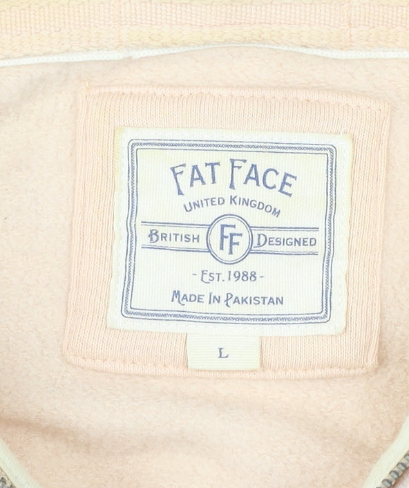 Mens UK Size L Fat Face Beige Full Zip Hoodie