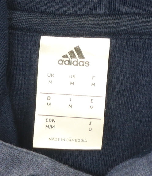 Adidas Men's Blue Pullover Hoodie Size M Regular Fit