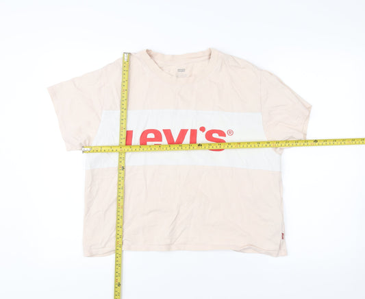 Womens UK Size M Levi's Beige Basic T-Shirt