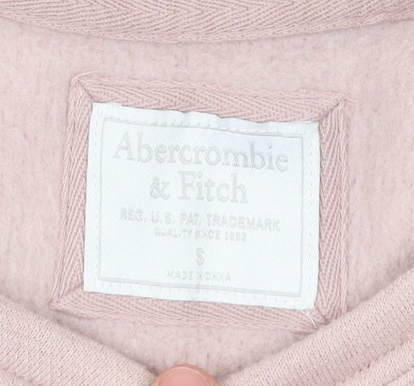Abercrombie & Fitch Women's Pink Henley Sweatshirt Size S