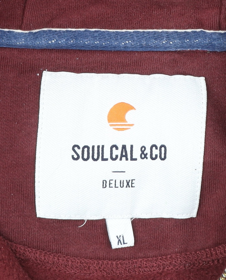 Mens UK Size XL SoulCal & Co Multicoloured 1/2 Zip Hoodie