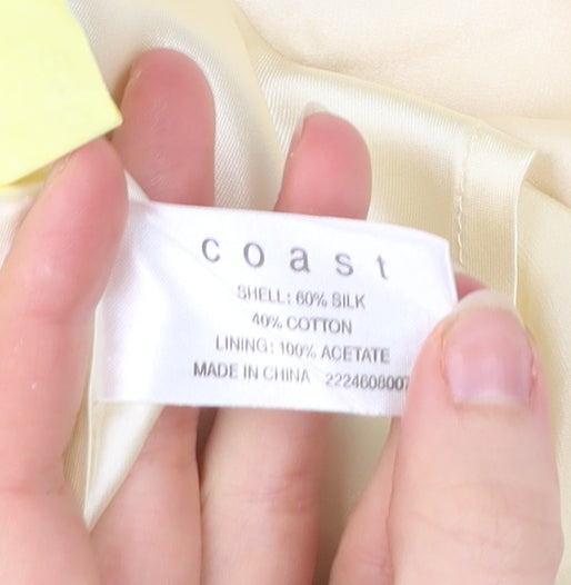 Coast Women’s Ivory Floral Silk Cotton Slip Dress Size 14