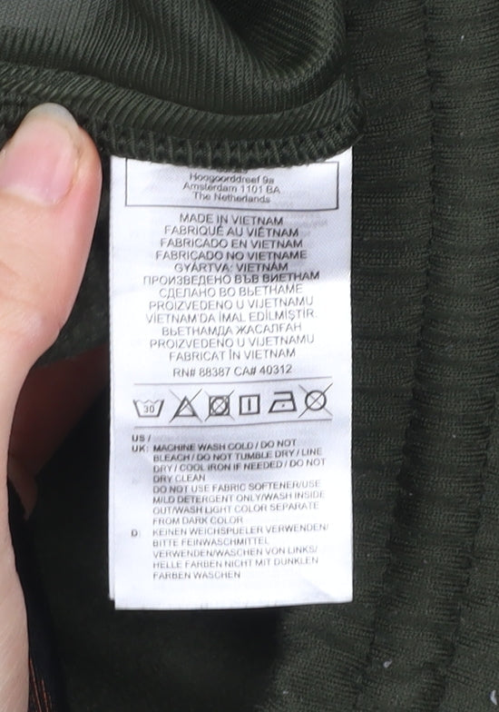 Adidas Men’s Green Jogger Track Pants M Regular Fit Tapered Fleece