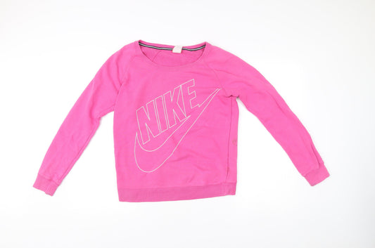 Womens UK Size S Nike Pink Pullover Sweatshirt