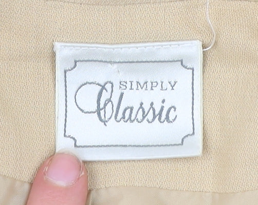 Simply Classic Womens Beige Size 14 Single-Breasted Suit Jacket
