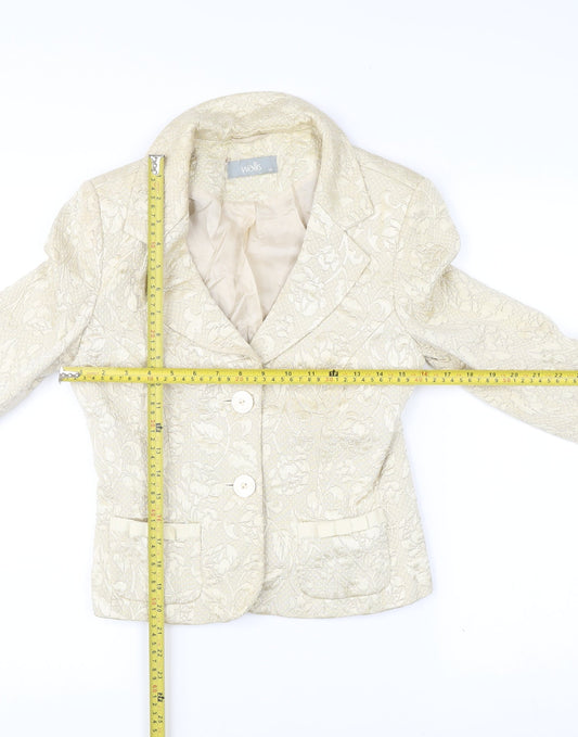 Wallis Women’s Ivory Floral Jacquard Blazer Jacket Size 10