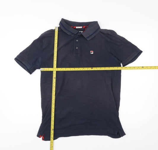 Fila Mens Blue XL Slim Fit Polo Shirt Cotton Stretch