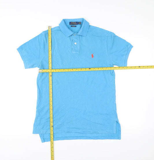 Ralph Lauren Men’s Blue Polo Shirt S Slim Fit Short Sleeve Cotton