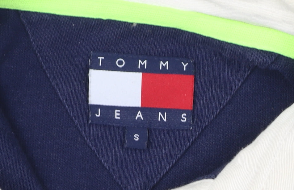 Tommy Jeans Men’s Small Navy White Retro Collared Sweatshirt