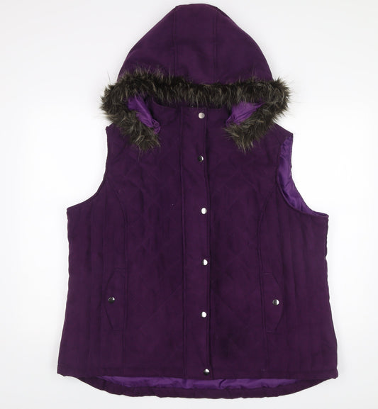 Womens UK Size XL EWM Purple Quilted Coat