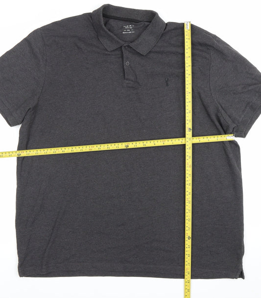 Next Men’s Grey Polo Shirt 2XL Regular Fit Cotton Blend