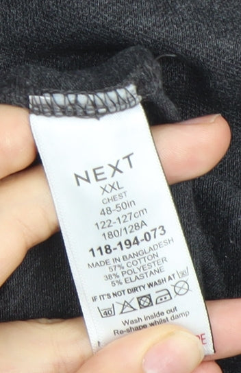 Next Men’s Grey Polo Shirt 2XL Regular Fit Cotton Blend