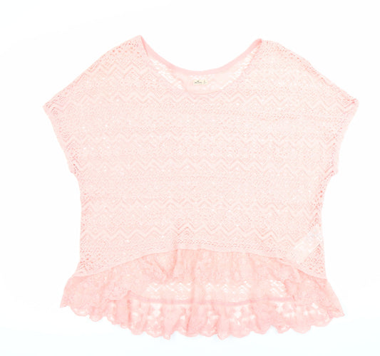 Womens UK Size M Hollister Pink Tunic Blouse