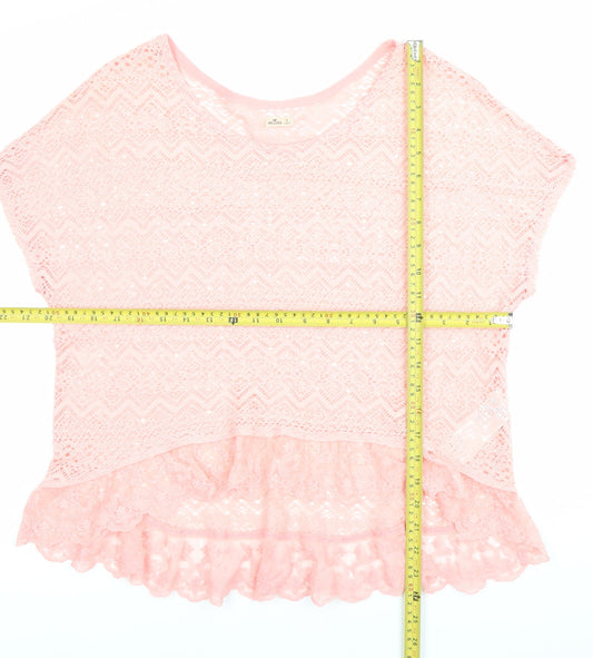 Womens UK Size M Hollister Pink Tunic Blouse