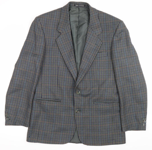 Greenwoods Mens Multicoloured Wool Check Blazer Jacket Size 38