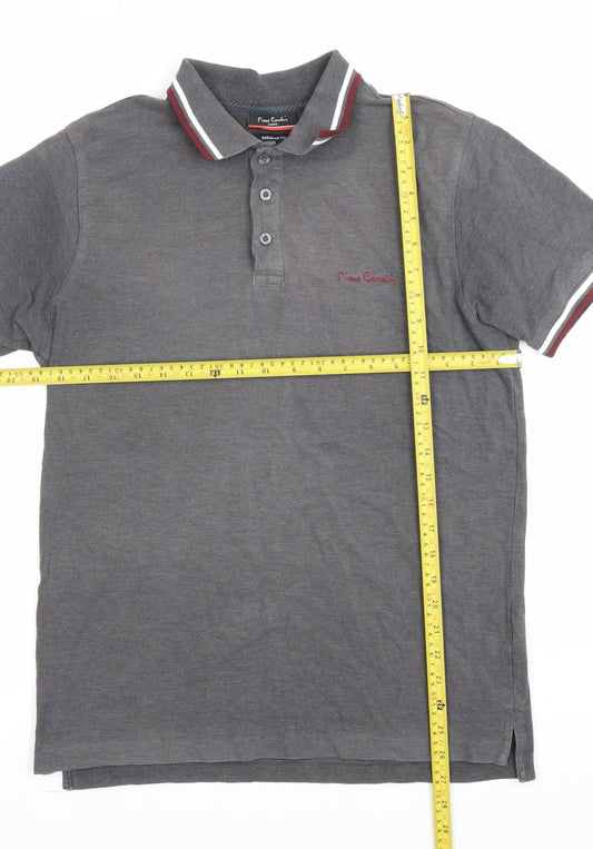 Pierre Cardin Men's Grey Regular Fit Polo Shirt M Short Sleeve