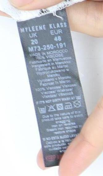 Myleene Klass Women’s Black White Polka Dot Dress Size 20 Puff Sleeve