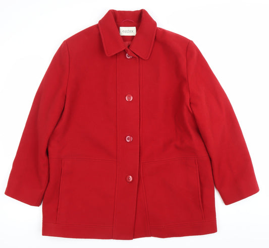 Womens UK Size 14 Eastex Red Overcoat