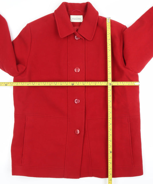 Womens UK Size 14 Eastex Red Overcoat