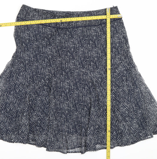 Marks & Spencer Women’s Blue Geometric Flare Skirt UK 18 Knee Length