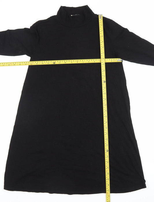 Pull&Bear Womens Black Long Sleeve Knee Length Shift Dress UK 12