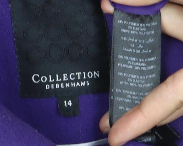Womens UK Size 14 Debenhams Purple Overcoat