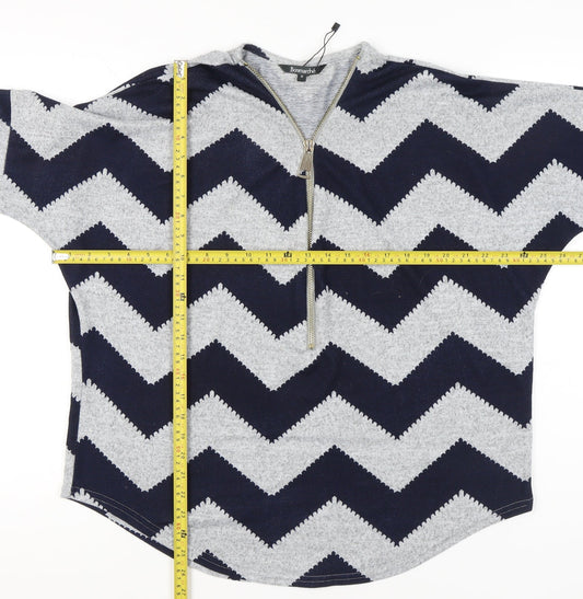 Womens UK Size M Bonmarché Multicoloured Full Zip Jumper