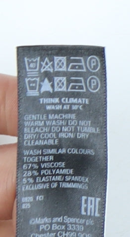 Marks and Spencer Women Black Size 12 Pencil Long Work Skirt