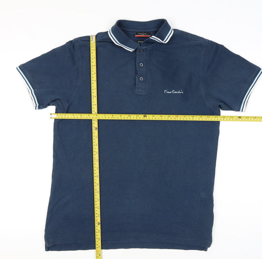 Pierre Cardin Mens Blue Cotton Polo Shirt L Regular Fit