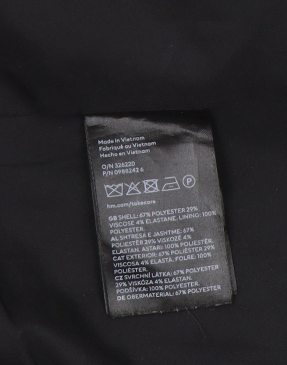 H&M Women’s Black Suit Jacket Size 12 Regular Notch Lapel Workwear