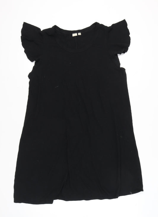 Gap Women’s Black Short Shift Dress L Flutter Sleeves