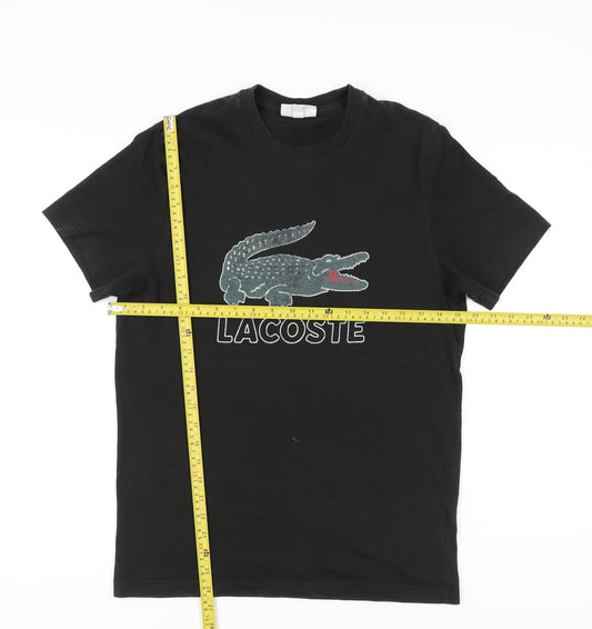 Lacoste Men’s Black M Regular Fit Logo Graphic T-Shirt