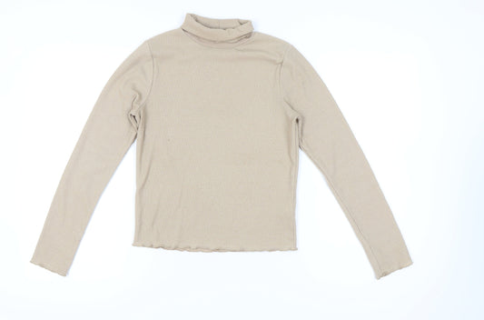 Womens UK Size S French Connection Beige Basic T-Shirt