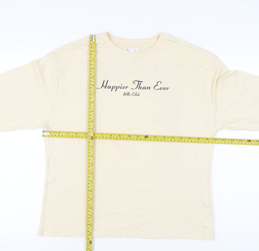 Zara Girls Beige Billie Eilish Long Sleeve Graphic T-Shirt 13-14Y