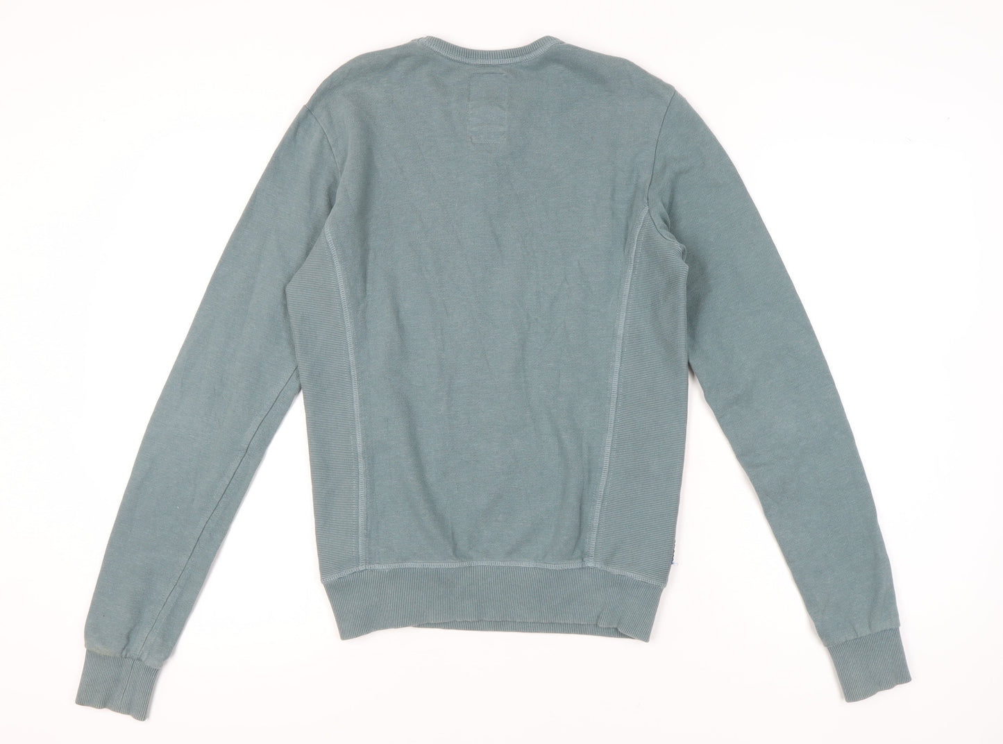 Superdry Women’s Blue Sweatshirt S Cotton Logo Print Crew Neck