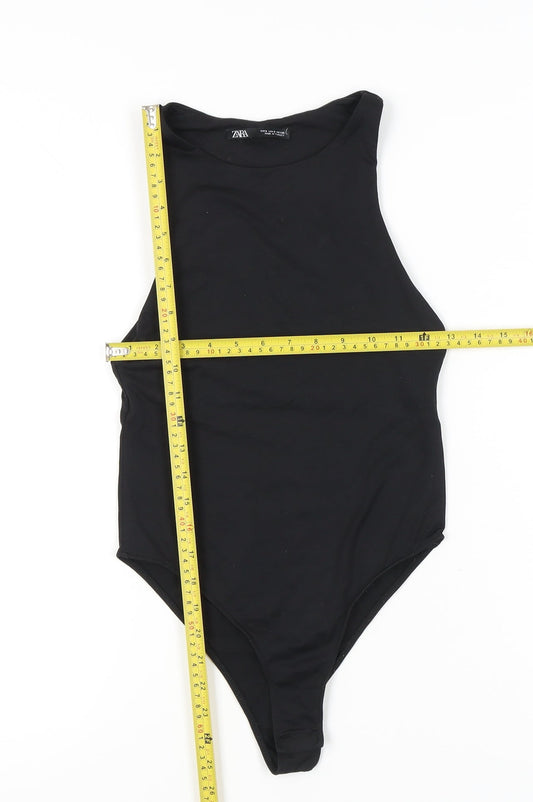 Zara Women Black Sleeveless High Neck Bodysuit Size 8