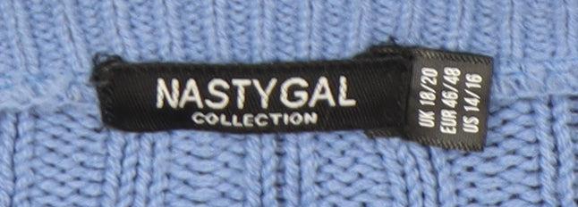 Womens UK Size 18 Nasty Gal Blue Cardigan Jumper