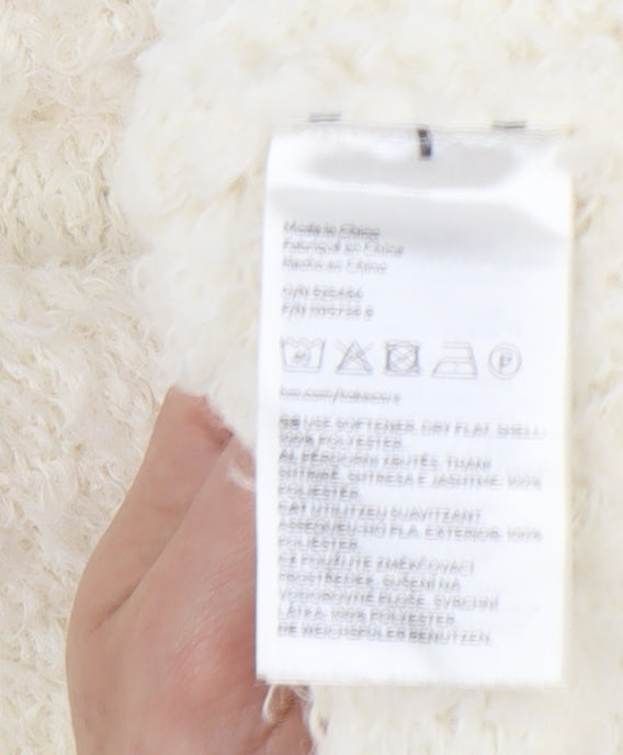 H&M Women Ivory Crew Neck Pullover Jumper Size 8 Regular Fit