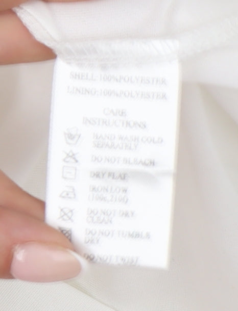 Motel Womens White Sequin Mini Skirt Size L Party Cocktail