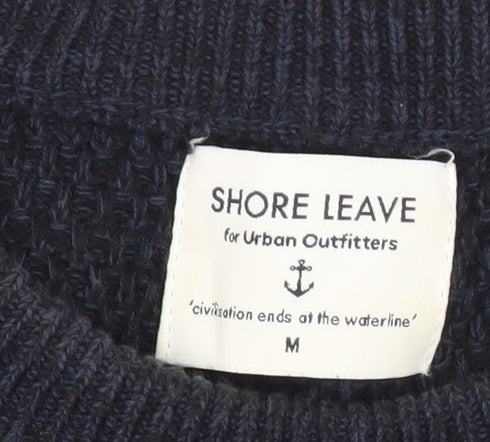 Shore Leave Men’s Blue Waffle-Knit Cotton Jumper Size M