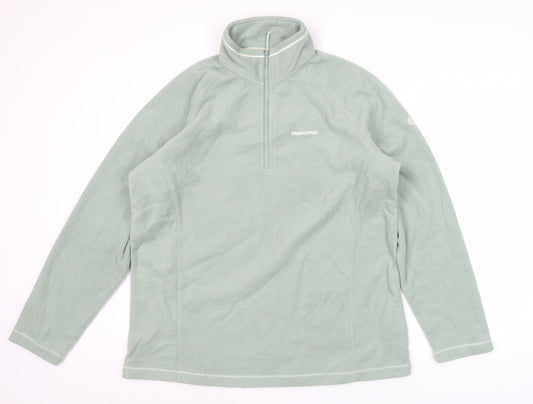 Additional front view of Craghoppers unisex green xl fleece sweatshirt 1/2 zip outdoor wear