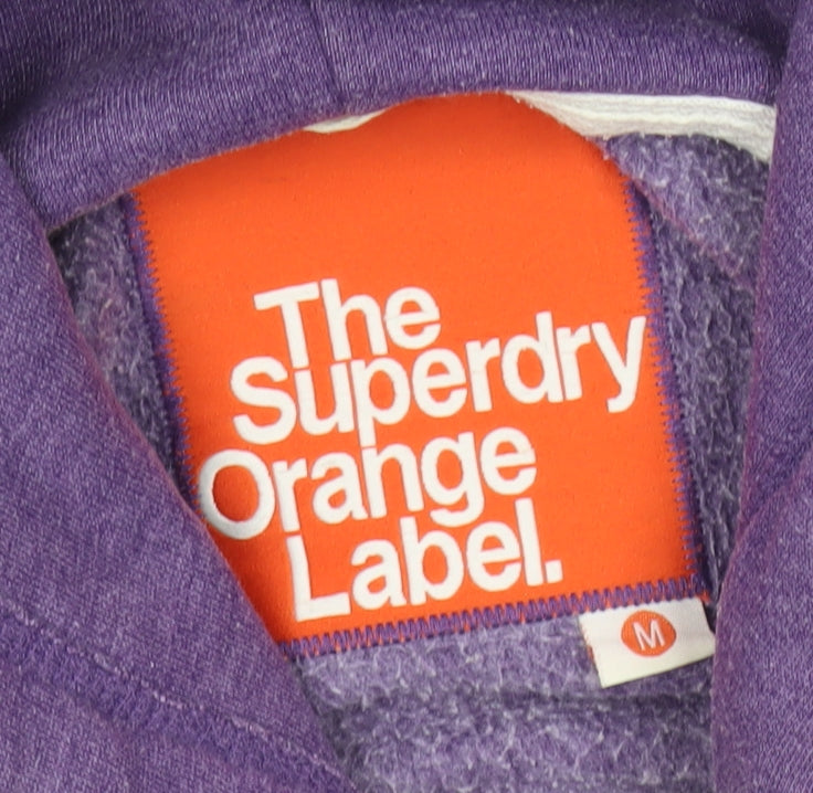 Superdry Womens Purple Hoodie Medium Full Zip Casual Cotton Blend